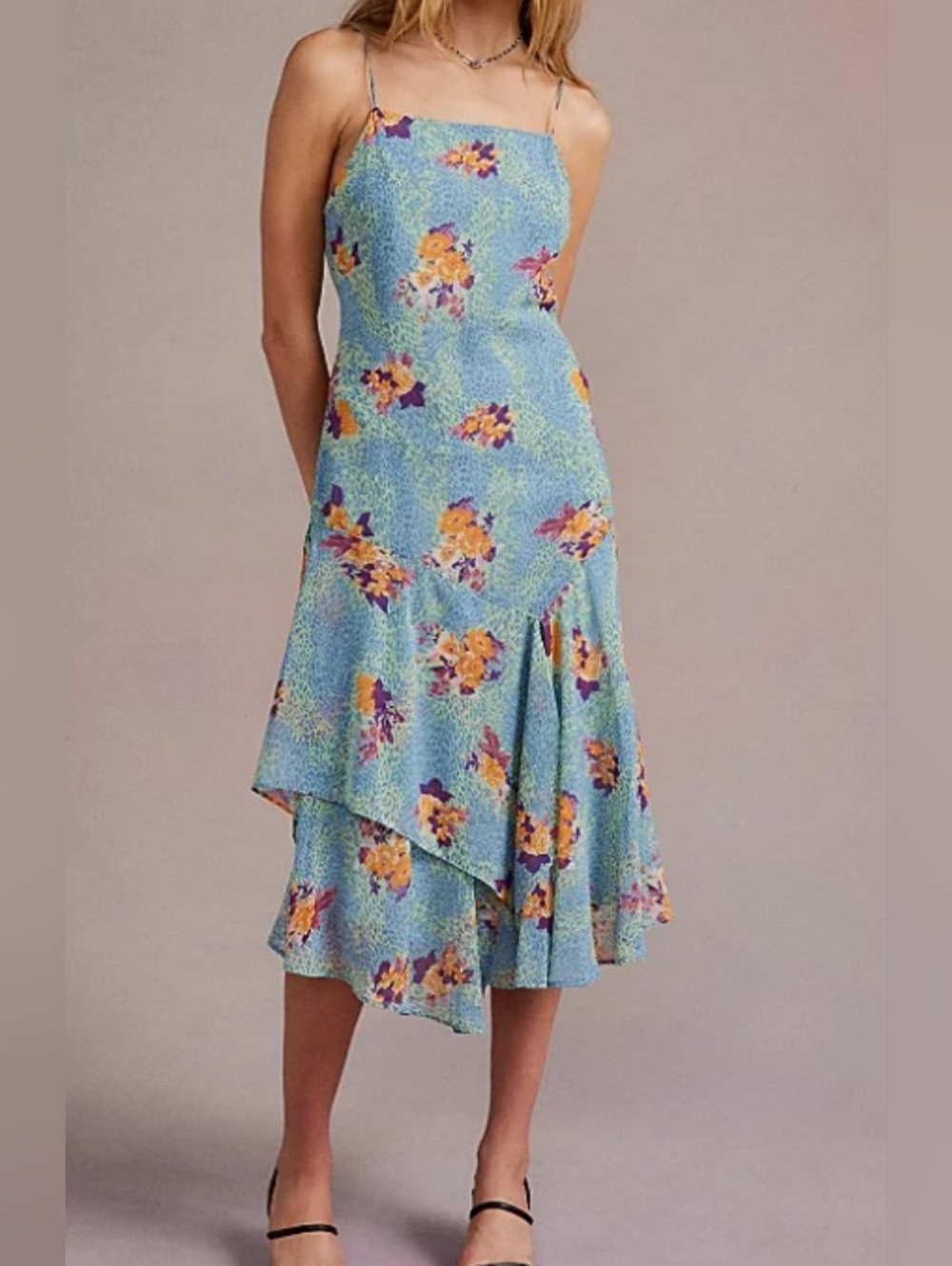 Urban Outfitters Vickie Chiffon Midi Dess